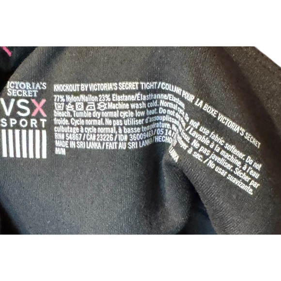 Victoria's Secret VSX Sport Knockout Stretch Leggings Black Sz. Medium NWT - Picture 8 of 8